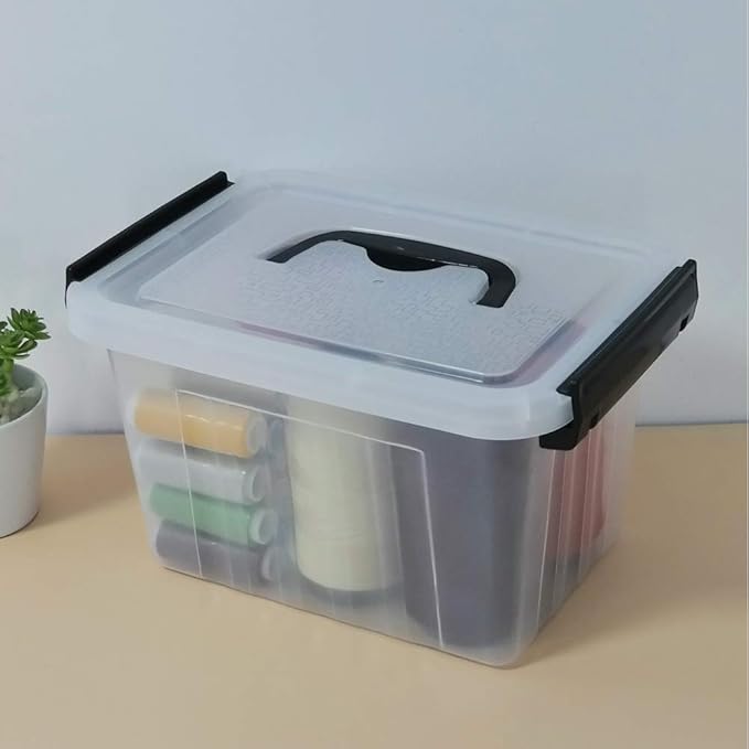 Bringer 3 Quart 6-Pack Clear Plastic Storage Boxes, Latch Box - Image 4