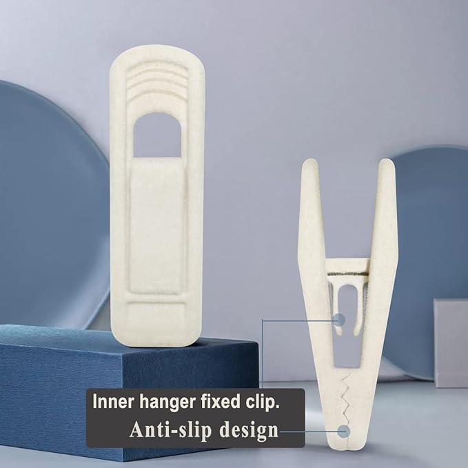 Beige Velvet Hanger Clips, Non-Slip Velvet Clip Work Perfectly - Image 4