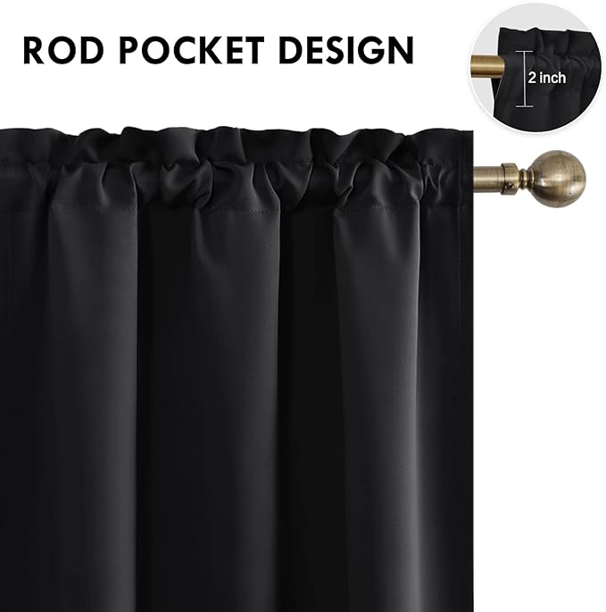 DWCN Blackout Curtains Room Darkening Thermal Insulated Bedroom Curtains Window - Image 4