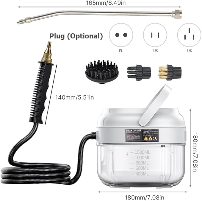 Irishom Pressurized Handheld Steam Cleaner - Image 7