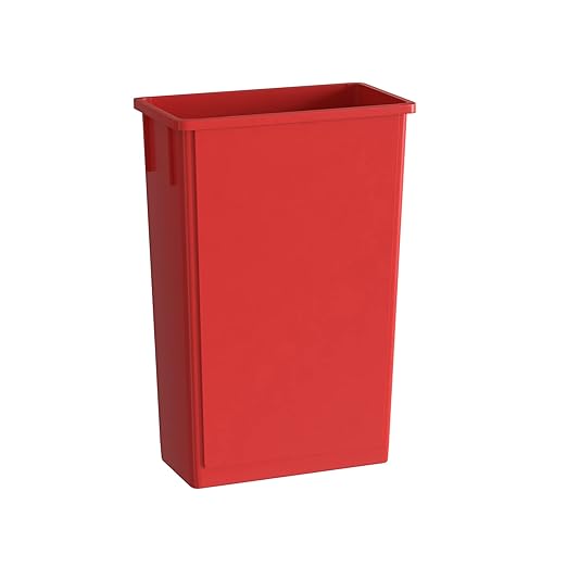 23 Gallon Red Slim Jim Trash Can by Krollen+Industrial