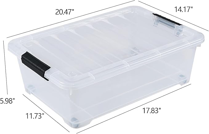 20 Quart Stackable Plastic Under Bed Bins - Image 2