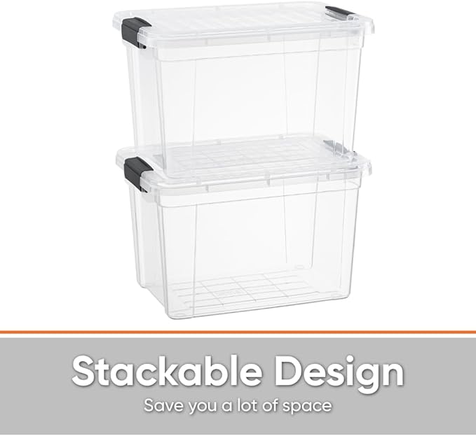 Superio Storage Bins with Lids- 2 Pack, 2.5 Qt Clear Boxes - Image 4