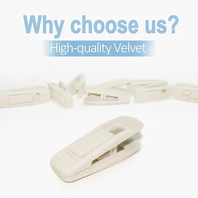 Beige Velvet Hangers, Non-Slip Velvet Clips - Image 3