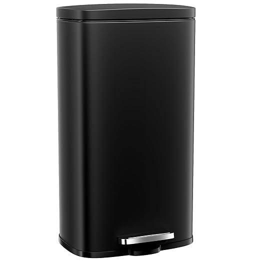 Arlopu 8 Gallon Step Trash Can, Stainless Steel Garbage Bin, Soft-Close Rubbish by Arlopu