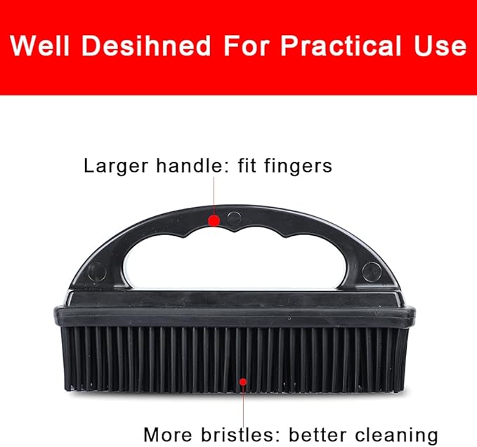 Rubber Pet Hair Removal Brush Lint & Cat Dog Hair Remover Brush Pet Silicone - Image 2