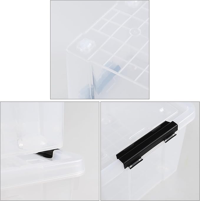 Set of 4 50 L Stackable Plastic Storage Container - Image 3