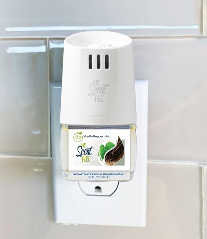 Scent Fill 100% Natural Vanilla Peppermint Plug in Air Freshener, Scented Oil - Image 2