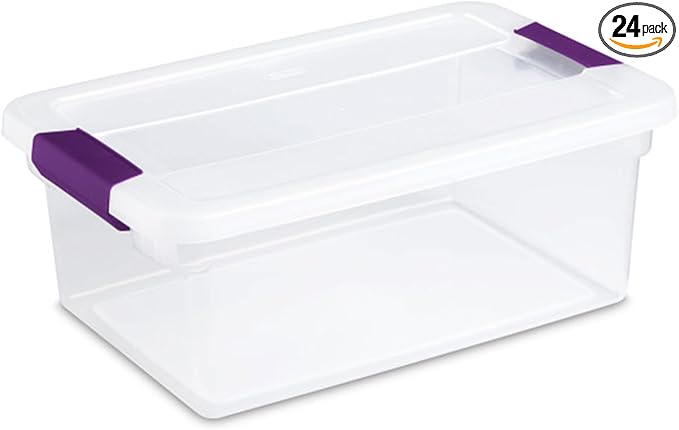 Sterilite 24-Pack ClearView Latch Box, Stackable Storage Organizer Bins by Sterilite