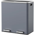 Arlopu 16 GallonStainless Steel Trash Can, 60L Dual Compartment, Metal Kitchen by Arlopu