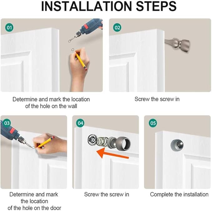 Magnetic Door Stop, Magnetic Door Catch, Door Holder, Door Stops, Wall Mounted - Image 6
