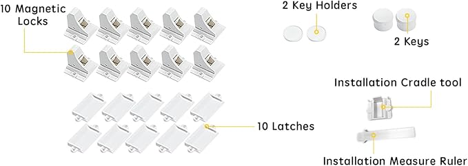 Vmaisi Adhesive Magnetic Locks for Cabinets & Drawers - Image 3