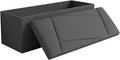Ottoman with Storage, 43 Inches Folding Storage Ottoman Bench by Unknown
