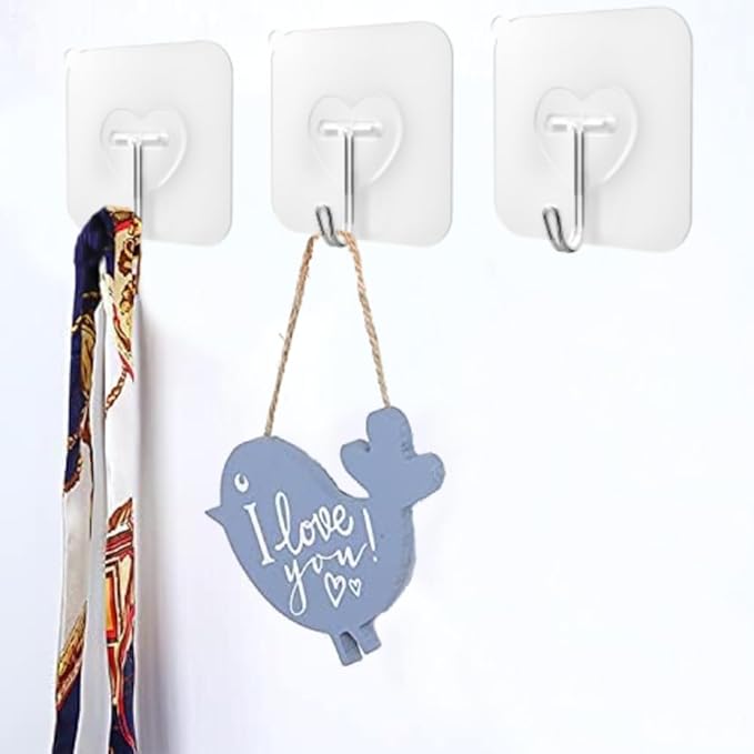 DGYB 20 Pcs Clear Adhesive Hooks - Image 3