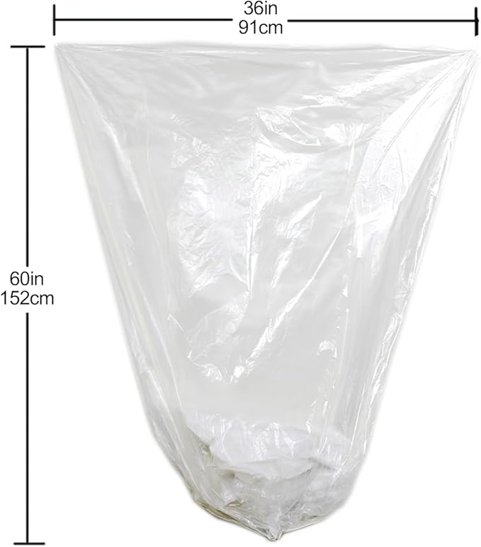 TYPLASTICS 55 Gallon Clear Trash Can Liners - Image 2