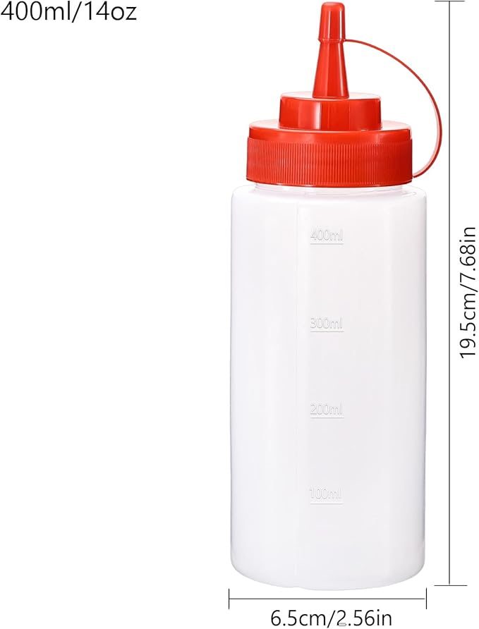 Condiment Squeeze Bottles Ketchup Dispenser, 2 Pack 16oz Squeeze Bottles - Image 2