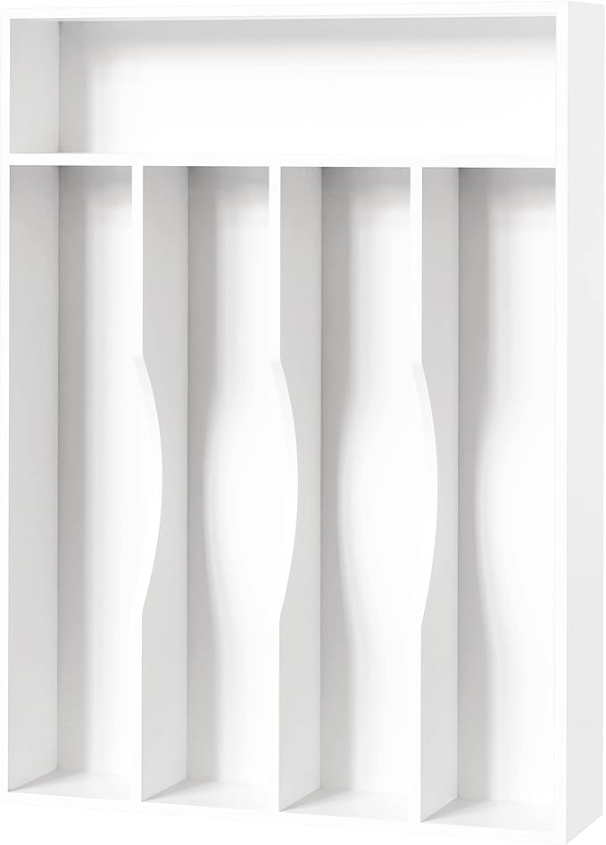 Bellsal White Utensil Organizer 10 Inch Silverware Tray by Bellsal