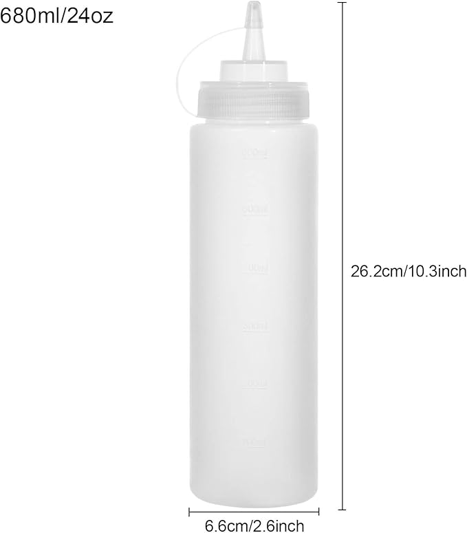 Condiment Squeeze Bottles Ketchup Dispenser 2PCS 24 oz Plastic Sauce Squirt - Image 2