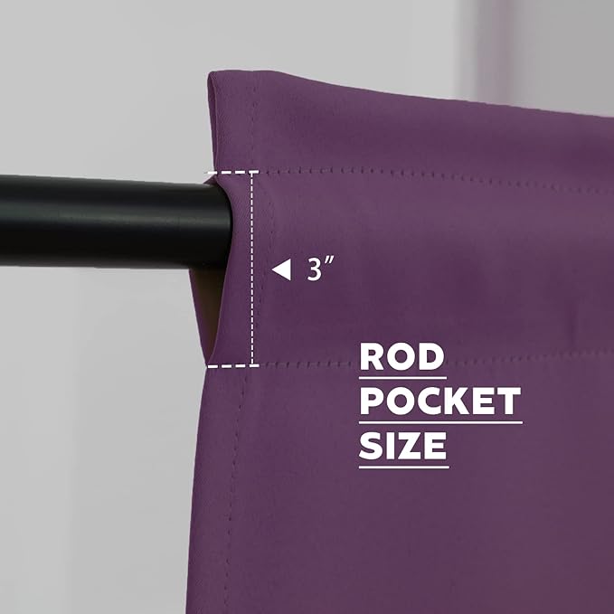Pickluc Purple Cafe Half Window Curtain, 30 Inches Length, Rod Pocket Small - Image 3