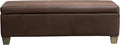 51 Inch Brown Faux Leather Ottoman by UDAX
