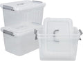 4-Pack Clear Plastic Storage Latch Box by Lesbin