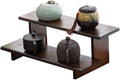 2 Tier Wood Desktop Ladder Storage Rack, Bamboo Wooden Storage Shelf by Unknown