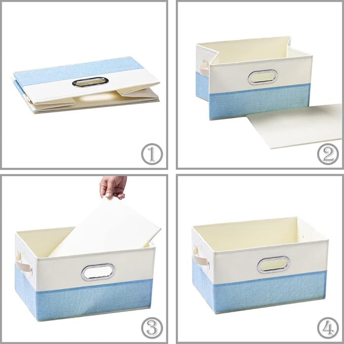 PRANDOM Fodable Storage Bins for Closet Decorative Fabric Storage Baskets Cubes - Image 5