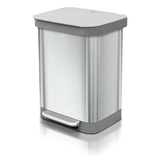 Glad Stainless Steel Step Trash Can, Series 2 by GladTrashFoodStorage
