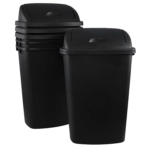 4-Pack 13 Gallon Plastic Swing Top Trash Can, Lidded Wastebasket Garbage Can by Parlynies