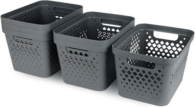 Glad Plastic Storage Basket Set, Value Pack of 6 | Open Storage Bins - Image 6