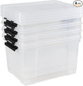 34 L Clear Plastic Storage Bins Box by Knifefish
