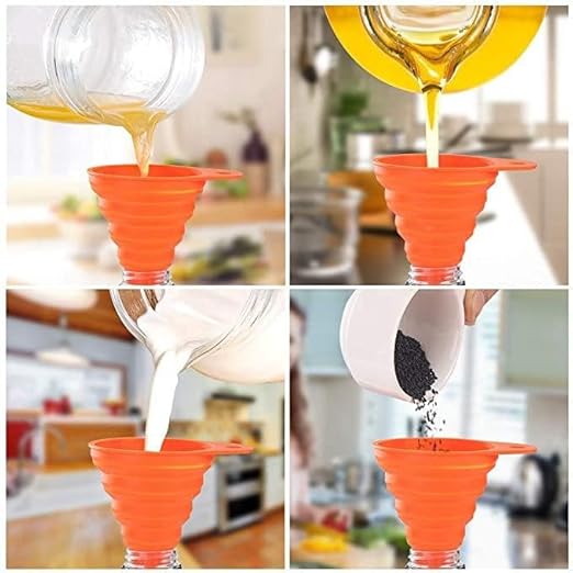 Kitchen Funnel Set – 3 Pack Silicone Funnels - Image 3