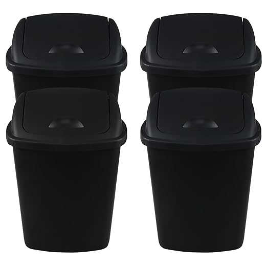 Zopnny 8 Gallon Plastic Swing Top Garag Bin, Lidded Wastebasket Trash Can - Image 6