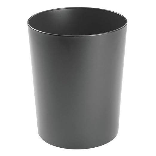 mDesign Round Metal Small 1.7 Gallon Recycle Trash Can Wastebasket, Garbage - Image 8