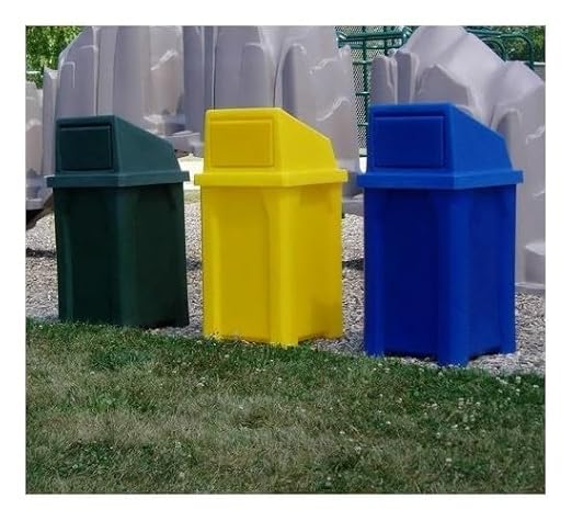 32 Gallon Square 100% Recycled Plastic Heavy Duty Commercial Outdoor or Indoor - Image 4