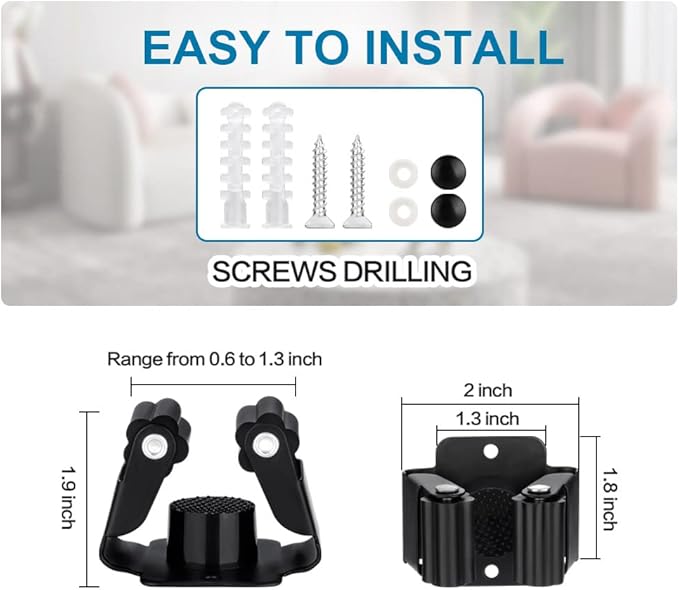 3PCS Broom and Mop Holder, Heavy Duty Garden Tool Organizer Rack Rake and - Image 6