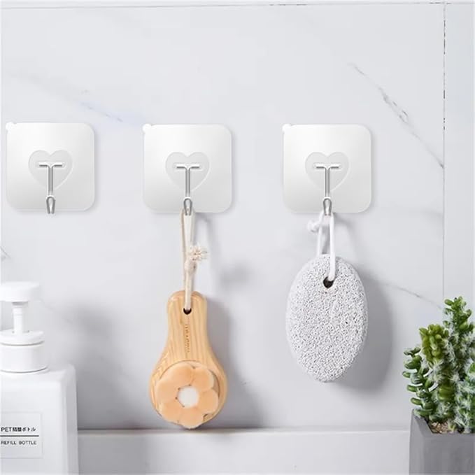 DGYB 20 Pcs Clear Adhesive Hooks - Image 2