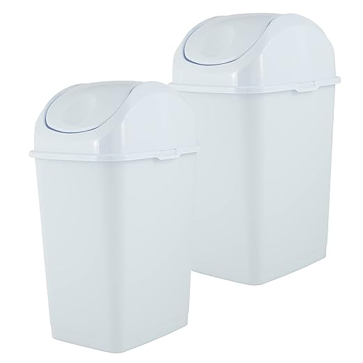 Superio Medium Trash Can with Lid 4.5 Gallon Plastic Swing Top Garbage Can Slim - Image 8