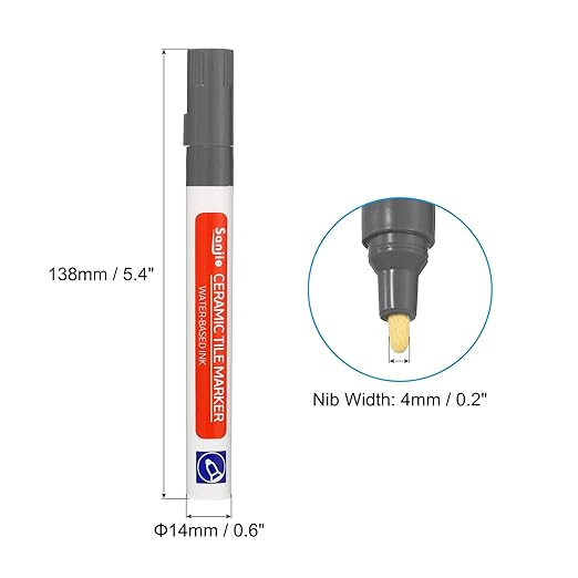 PATIKIL Grout Pen, 4 Pack Dark Grey Tile Marker Waterproof Grout Sealer Pen - Image 2