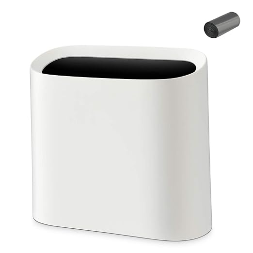 SUBEKYU 2.3 Gal Trash Can for Bathroom, Small Office Garbage Can for Kitchen by SUBEKYU