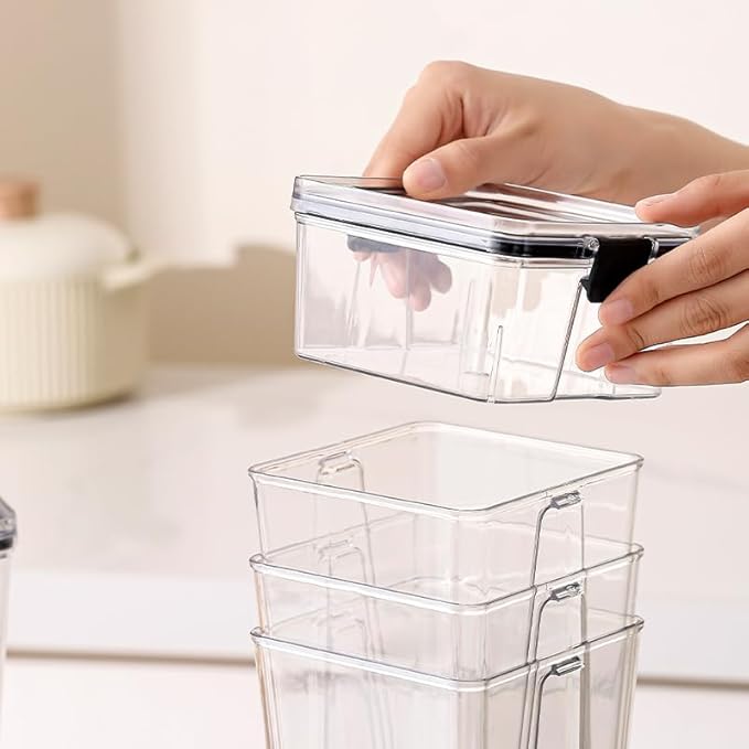 Food Storage Containers 4pack Plastic BPA Free shatterproof Freezeable - Image 5