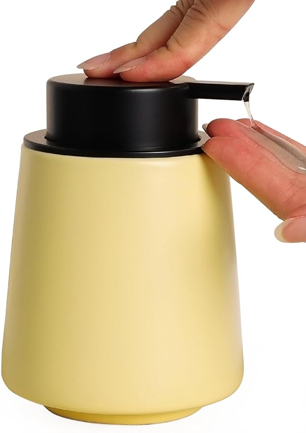INGOFIN Ceramic Soap Dispenser, 14 oz Bathroom Hand Soap Dispenser, Liquid by INGOFIN