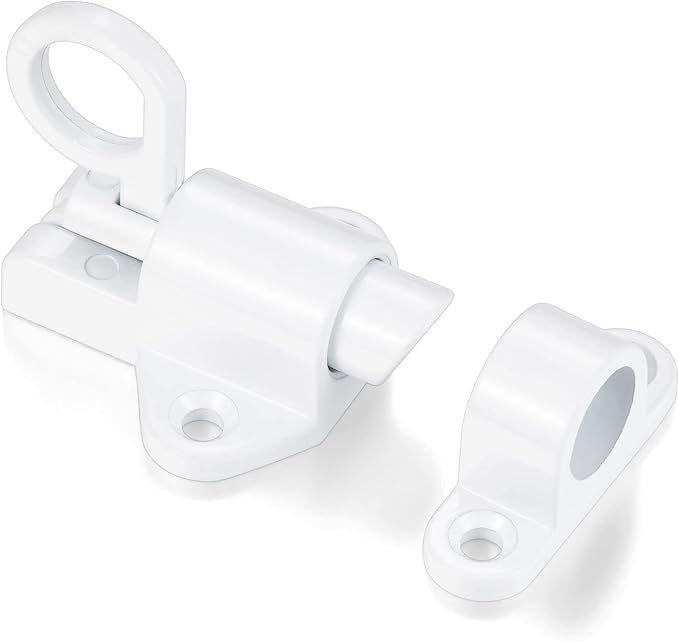 6 Packs Self-Closing Latches，White Spring Door Lock，Resilient Bolt Latch - Image 7