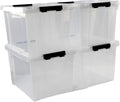 Ggbin 34 Quart Clear Lidded Storage Container Tote, Plastic Storage Box Bin by Ggbin