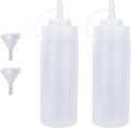 Squeeze Bottles for Sauces 2 Pack, Ketchup Bottle 12 Ounce Plastic Dressing by Katfort