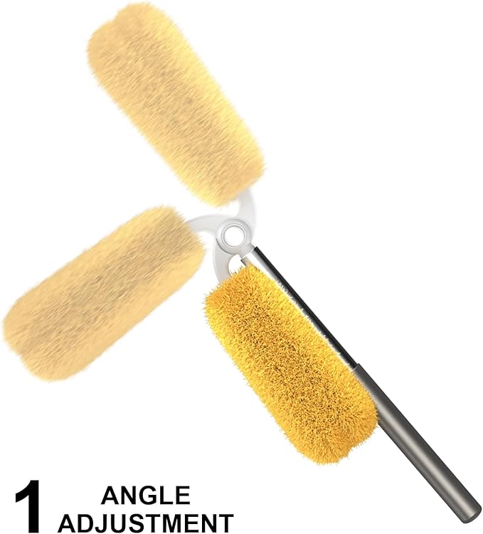 Long Handle Duster with 2 Replacement Heads, Washable Cleaning Duster Kit with - Image 2