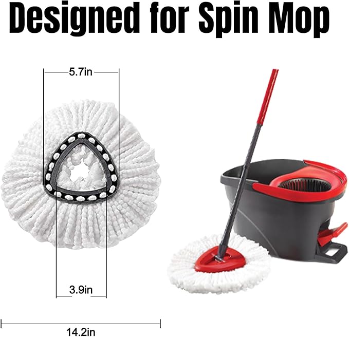 3Pcs Spin Mop Replacement Heads, Easy Cleaning Spin Mop Head, Deep Clean - Image 2