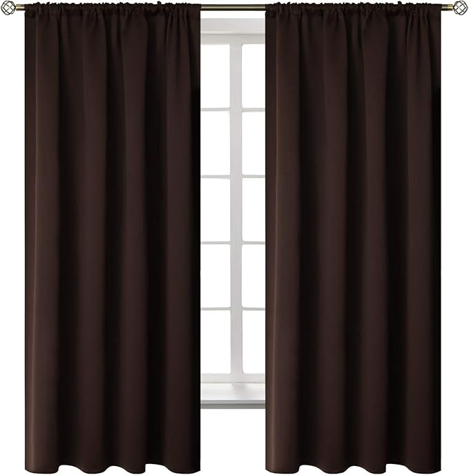BGment Brown Blackout Curtains for Bedroom 63 Inch Length by BGment