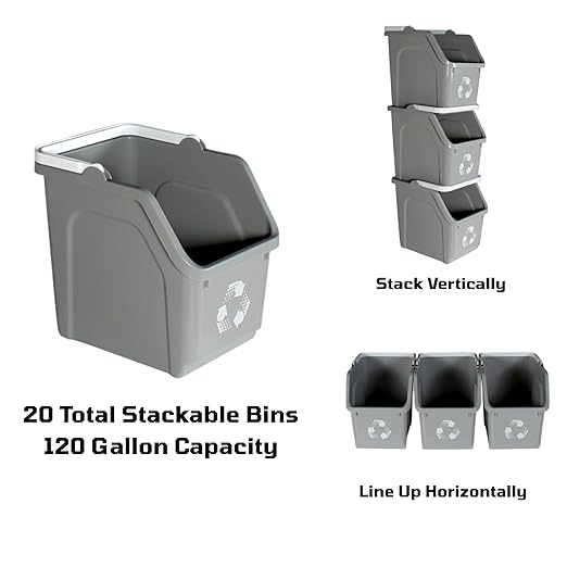 6 Gallon Stackable Recycling Bins - Image 2