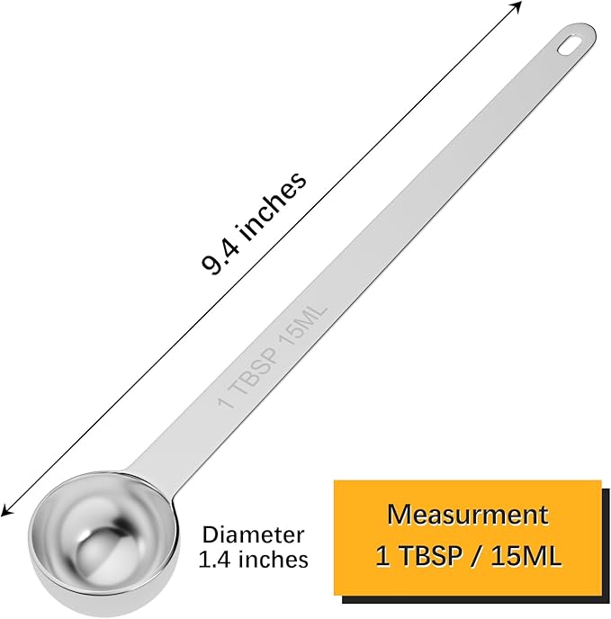 2PCS 1Tbsp Extra Long Handle Measuring Spoon, Single Stainless Steel Individual - Image 2